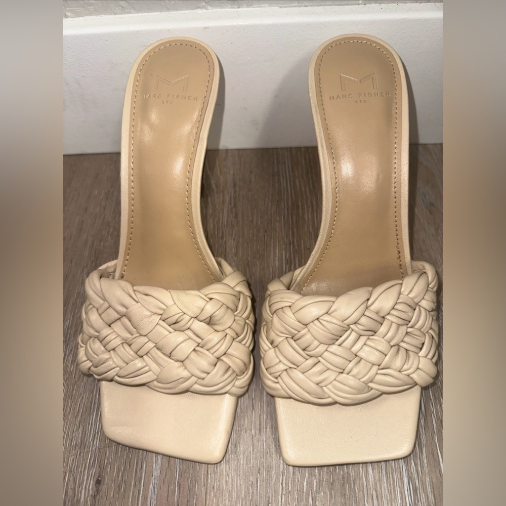 Marc Fisher Cream Braided Heels